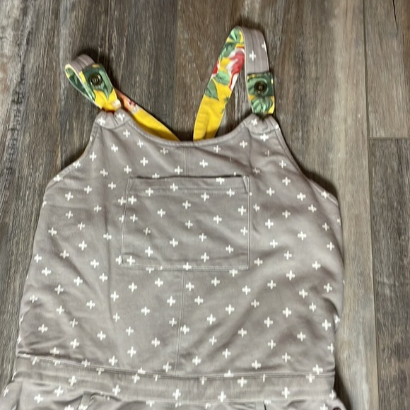 Matilda Jane Gray White Yellow Floral Stardust Overalls - Picture 4 of 8